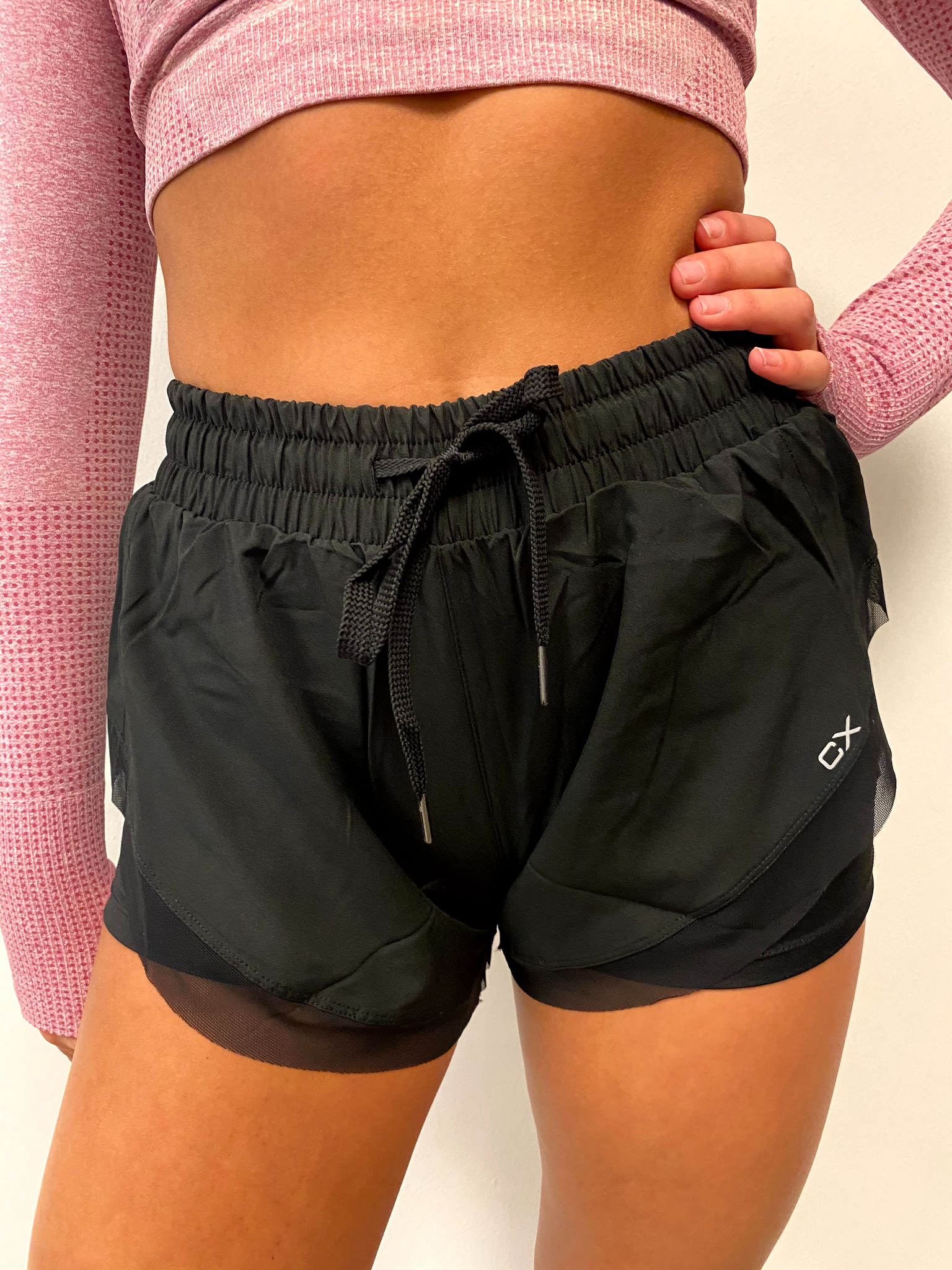 Two-in-one Athletic Shorts Fabric Liner - Black