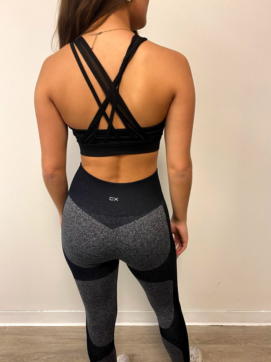 Seamless Leggings - Patterned Black & Gray