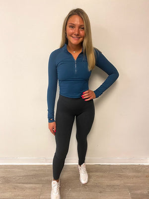 NEW Sport ½ Zips - Pacific Blue