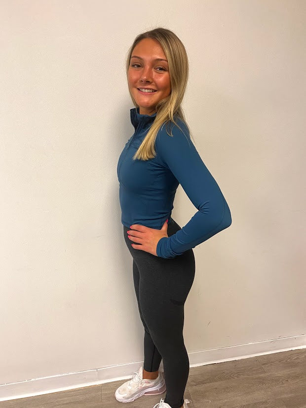 NEW Sport ½ Zips - Pacific Blue