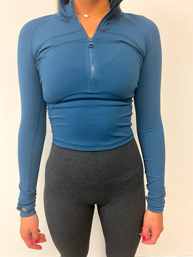 NEW Sport ½ Zips - Pacific Blue