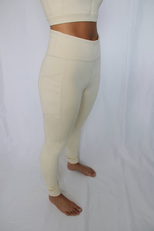 NEW Zip-up Sports Bra FULL SET - Cream