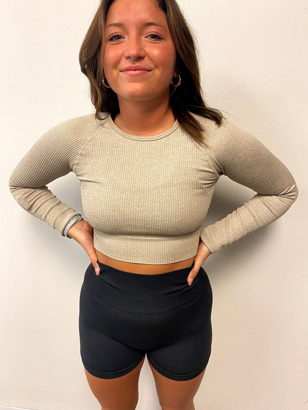 NEW Ribbed Croptop Set - Oxford Tan